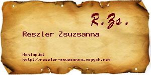 Reszler Zsuzsanna névjegykártya
